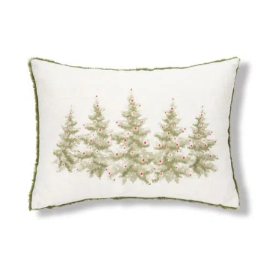 C & F Home C&f Home Winter Trees Embellished Christmas Throw Pillow, 13" X 20" In White