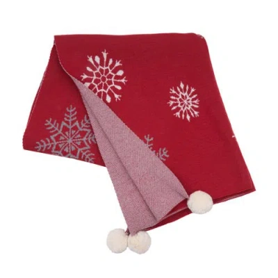 C & F Home C&f Home Snowflake Throw In Red