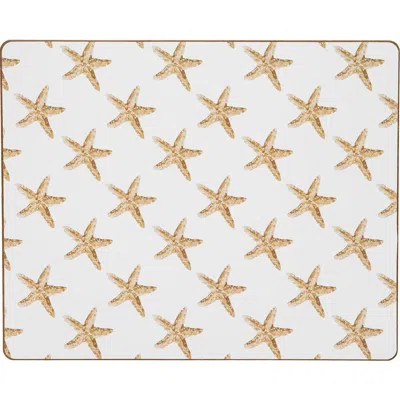 C & F Home C&f Home Sandbridge Stars Placemats Set Of 6 Coastal Ocean Beach Nautical, 13" X 16" In Yellow