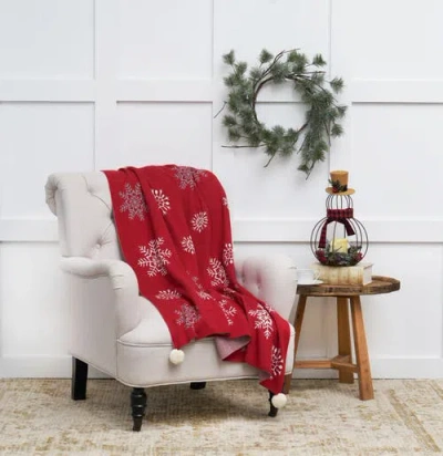 C & F Home C&f Home Snowflake Throw In Red