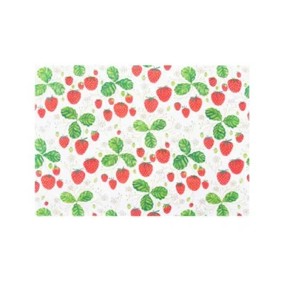 C & F Home C&f Home Strawberry Patch & Plaid Placemats Set Of 6, 14" X 20" In Multi