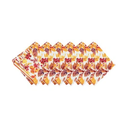 C & F Home C&f Home Cordelia Reversible Fall Leaves Watercolor Napkin Set Of 6 In Multi