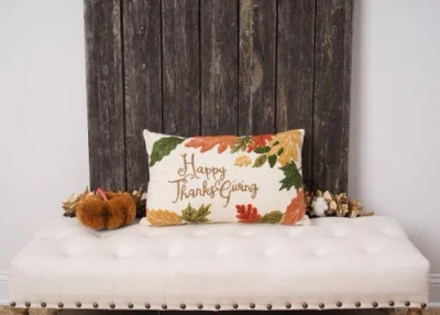 C & F Home C&f Home Happy Thanksgiving Leaves Pillow In Multi