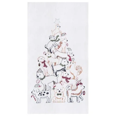 C & F Home C&f Home Puppy Christmas Tree Flour Sack Kitchen Towel In Multi