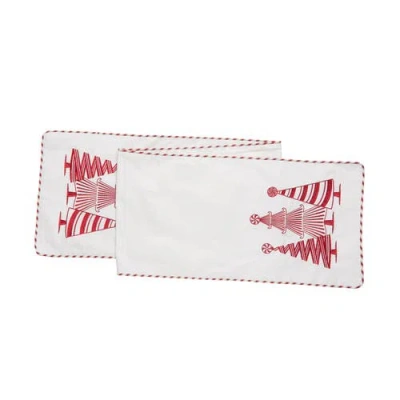 C & F Home C&f Home Peppermint Forest Table Runner 14" X 72" In Red