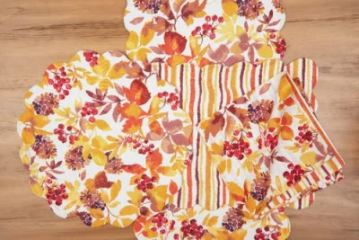 C & F Home C&f Home Cordelia Reversible Fall Leaves Watercolor Napkin Set Of 6 In Multi