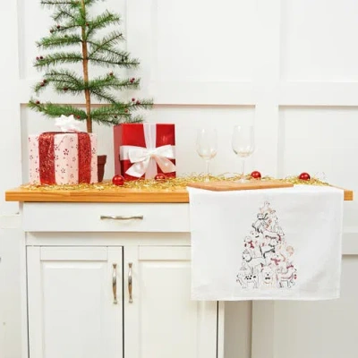 C & F Home C&f Home Puppy Christmas Tree Flour Sack Kitchen Towel In Multi