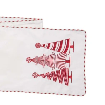 C & F Home C&f Home Peppermint Forest Table Runner 14" X 72" In Red