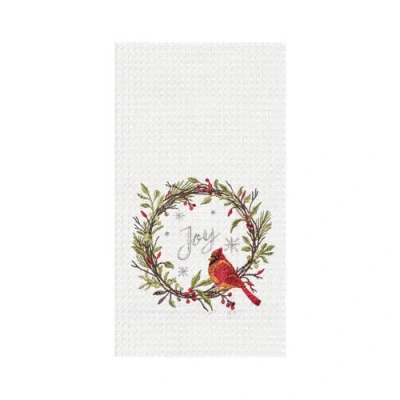 C & F Home C&f Home Joy Cardinal Embroidered Waffle Weave Kitchen Towel In Multi