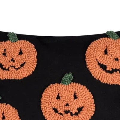 C & F Home C&f Home Pumpkin Party Hooked Throw Pillow, 18" X 18" In Orange