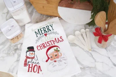 C & F Home C&f Home "have Yourself A Merry Little Christmas" Sentiment With Santa Claus Cotton Flour Sack Kitch In Multi