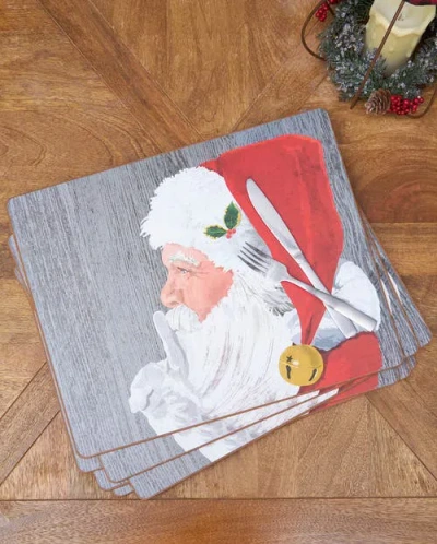 C & F Home C&f Home Santa Hardboard Placemat, Set Of 6, 13" X 16" In Multi