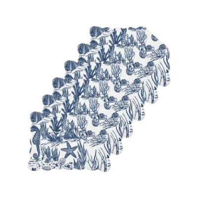 C & F Home C&f Home Reef Shores Placemats Set Of 6, 13" X 19" In Blue