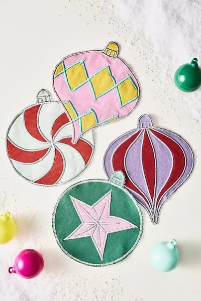 Anthropologie Tinsel Cocktail Napkins, Set Of 4 In Multi