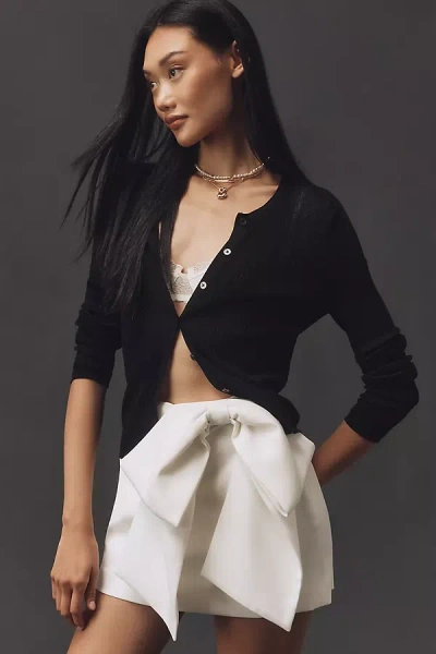 Endless Rose Oversized Bow Mini Skort In White