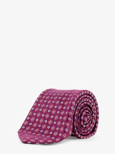 Kiton Ciro Paone All-over Pattern Wool Tie In Red
