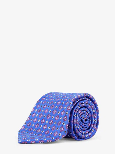 Kiton Ciro Paone All-over Pattern Wool Tie In Blue