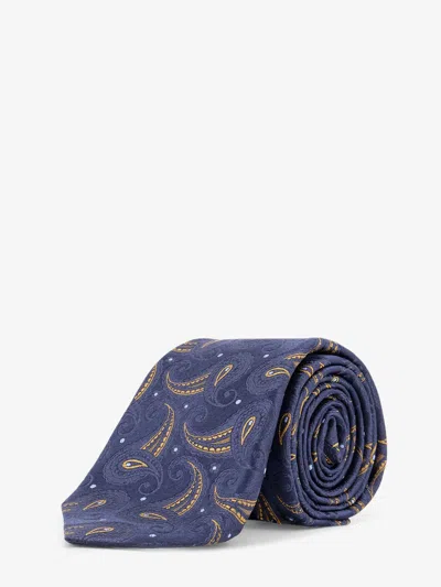 Kiton Ciro Paone Paisley Silk Tie In Blue