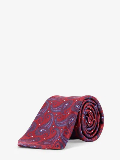 Kiton Ciro Paone Paisley Print Silk Tie In Red