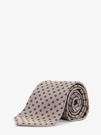 Kiton Ciro Paone All-over Pattern Silk Tie In Gray