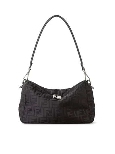 Fendi Men Lui Nylon Messenger Bag In Black