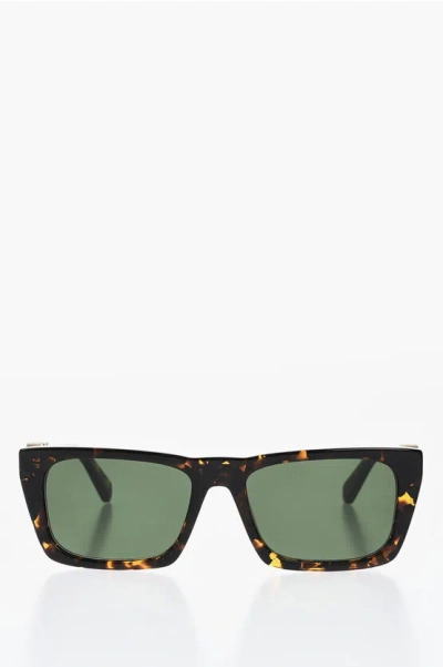 Off-white Rectangular Albany Sunglasses With Tortoiseshell Frame In Black