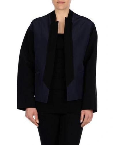 Shop Cedric Charlier Blazer In Dark Blue