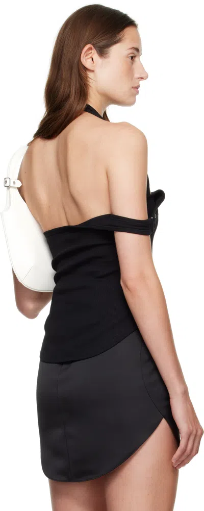 Courrèges Tank Top With Asymmetrical Buckle In Black