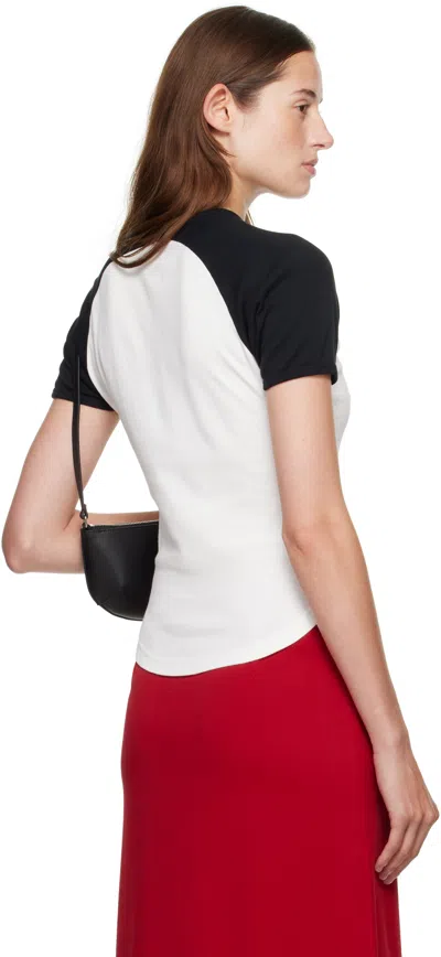 Courrèges Circle Contras T-shirt Woman Black And White In Multi