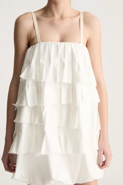 Lee Mathews Annie Mini Dress Natural In White