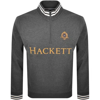 Hackett Half Zip Sweatshirt Grey In Gray