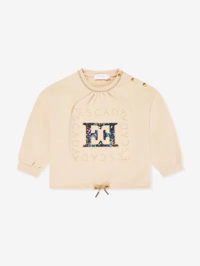 Escada Girls Embroidered Logo Sweatshirt In Black