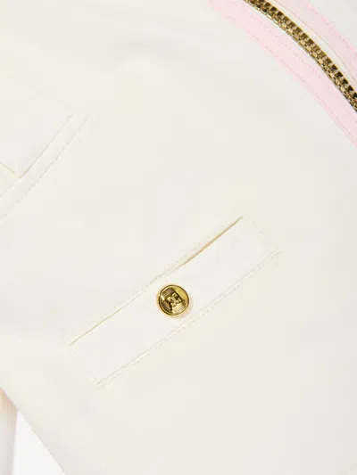 Escada Girls Logo Badge Zip Up Top In Animal Print