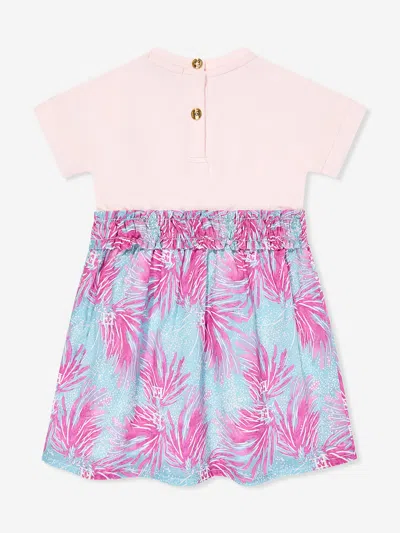 Escada Baby Girls Bi-material Printed Dress In Multi