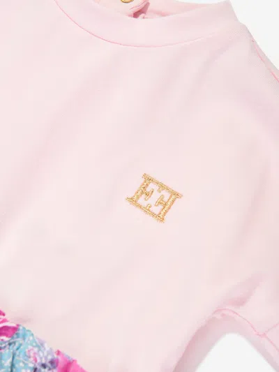 Escada Baby Girls Bi-material Printed Dress In Multi