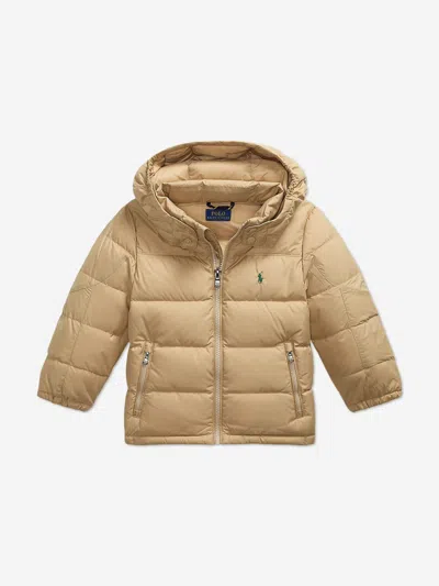 Ralph Lauren Boys Down Padded Puffer Jacket In Brown
