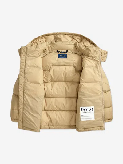 Ralph Lauren Boys Down Padded Puffer Jacket In Brown