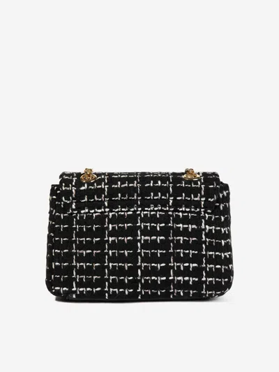 Valentino Tweed Flap Bag In Black