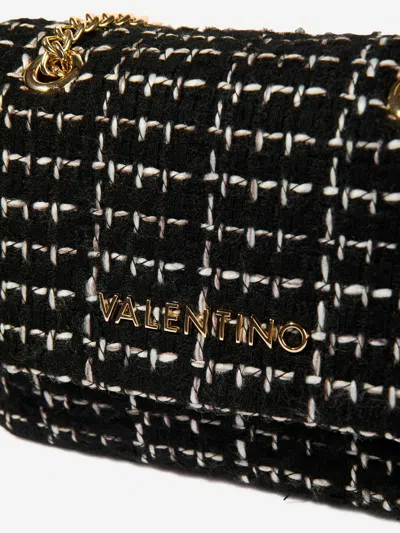 Valentino Tweed Flap Bag In Black