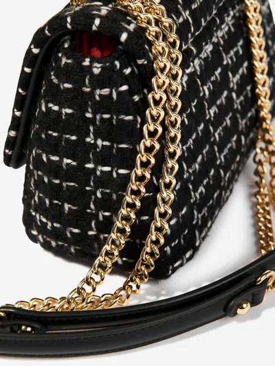 Valentino Tweed Flap Bag In Black