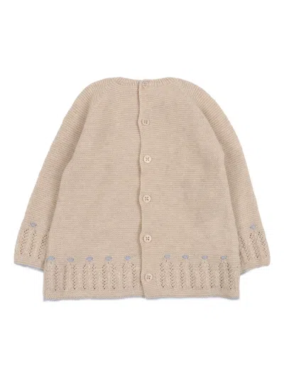 Paz Rodriguez Cable-knit Button Cardigan In Brown