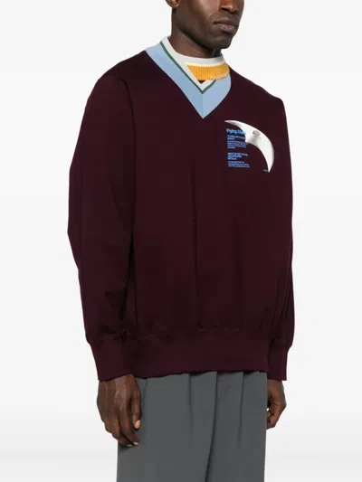 Kolor Mock-neck Graphi-print Sweater In Brown