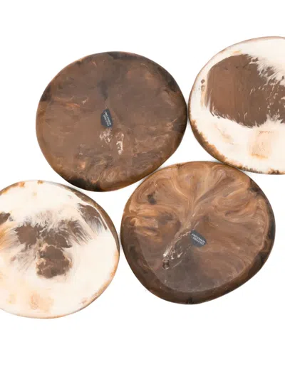 Dinosaur Designs Marble-effect Coasters (set Of 4) In Neutral