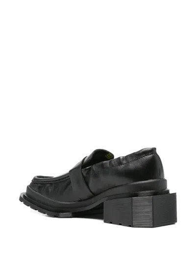 Dr. Martens Maybole Loafer Milled Gloss Woman Loafers Black Size 7 Leather In Animal Print