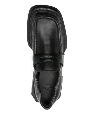 Dr. Martens Maybole Loafer Milled Gloss Woman Loafers Black Size 7 Leather In Animal Print