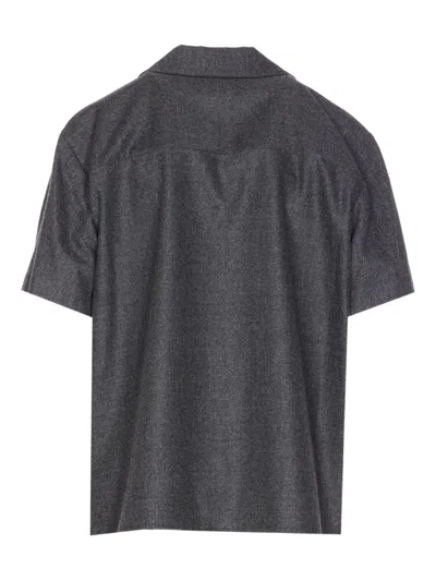 Khaite Womens Storm Riordan Camp-collar Stretch-wool And Cashmere Shirt In Gray