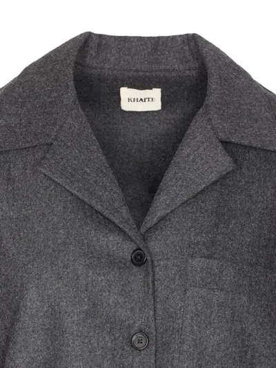 Khaite Womens Storm Riordan Camp-collar Stretch-wool And Cashmere Shirt In Gray