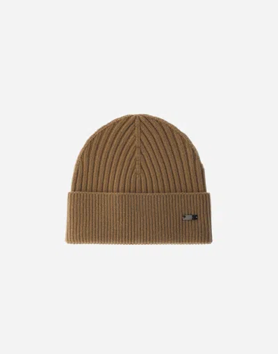 Herno Beanie In Double Rib Wool In Gray