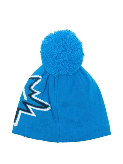 PATERNED-INTARSIA POMPOM BEANIE