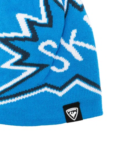 PATERNED-INTARSIA POMPOM BEANIE